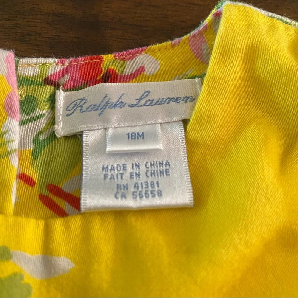 Ralph Lauren Baby Girl Sateen Floral Romper